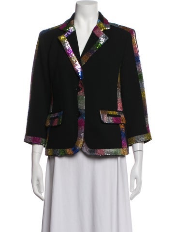 Pre-owned Libertine Wool Colorblock Pattern Blazer In Black