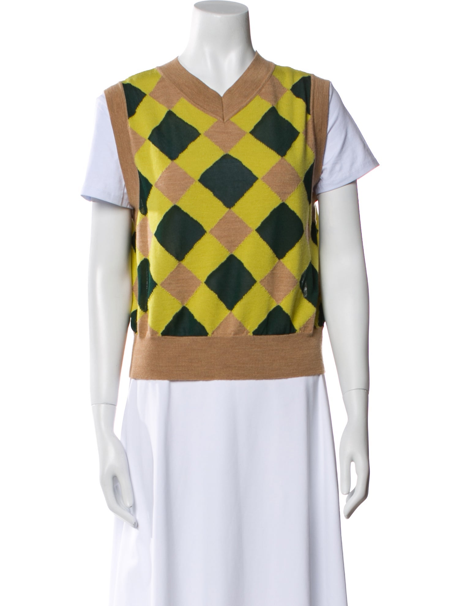 Liviana Conti Virgin Wool Plaid Print Sweater