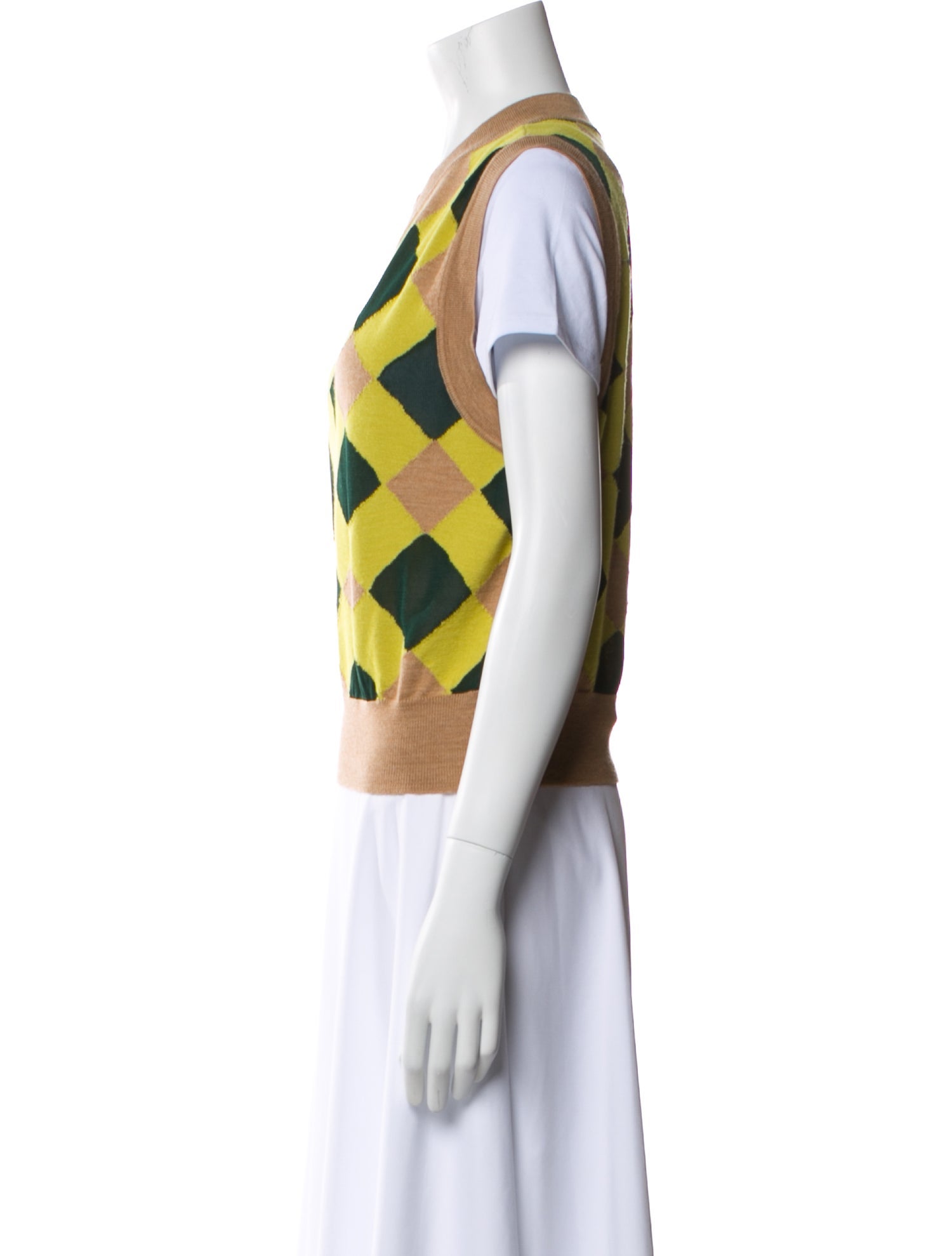 Liviana Conti Virgin Wool Plaid Print Sweater