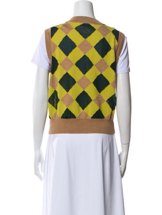 Liviana Conti Virgin Wool Plaid Print Sweater