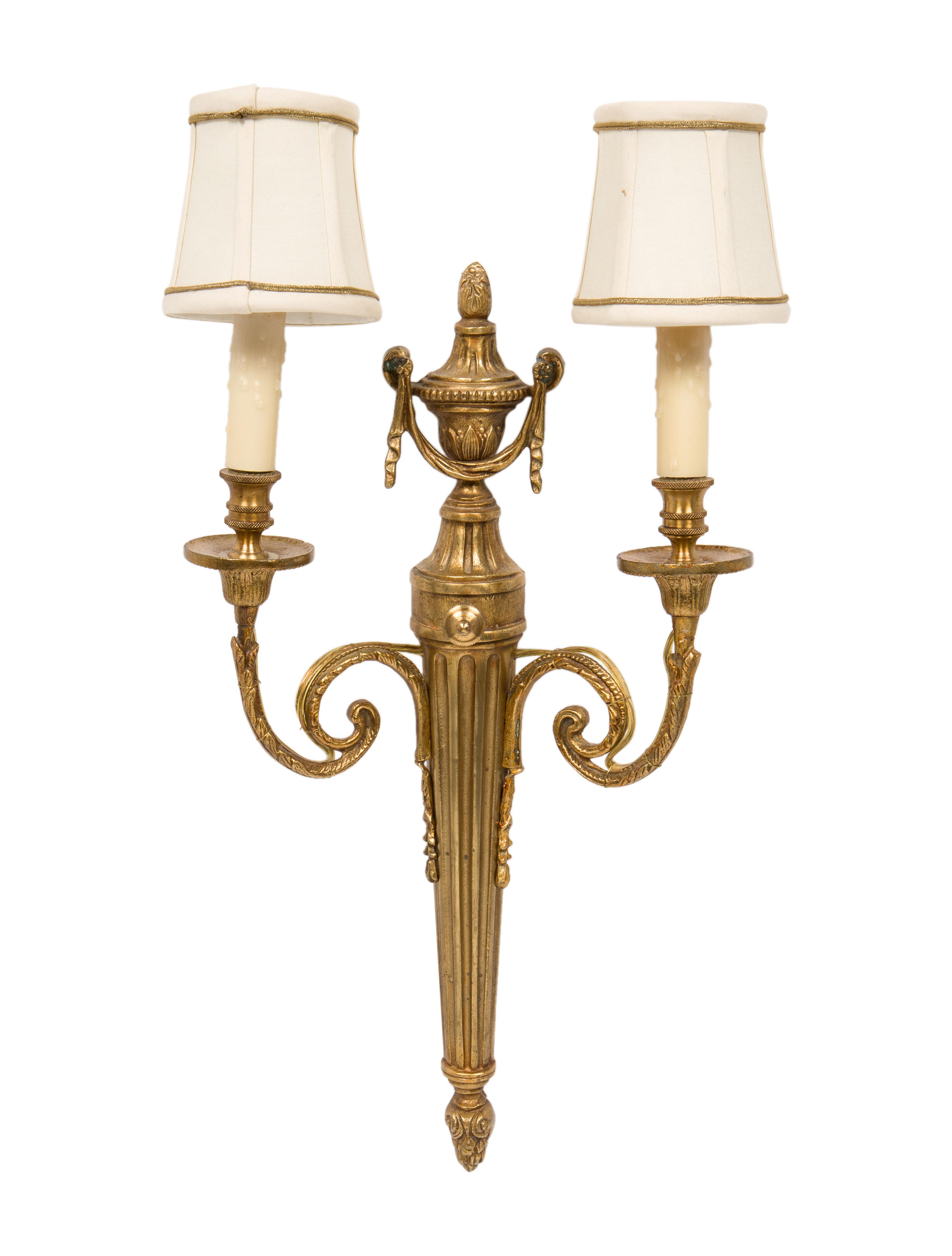 Light Fixture Pair of FrenchStyle Wall Sconces Gold Ceiling