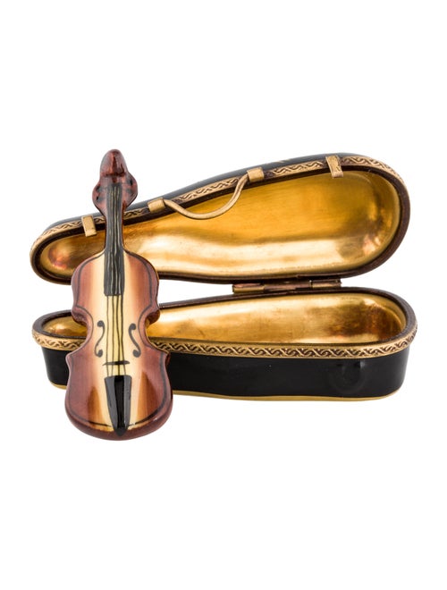 Limoges Porcelain Violin Box Decor & Accessories LIM20748 The