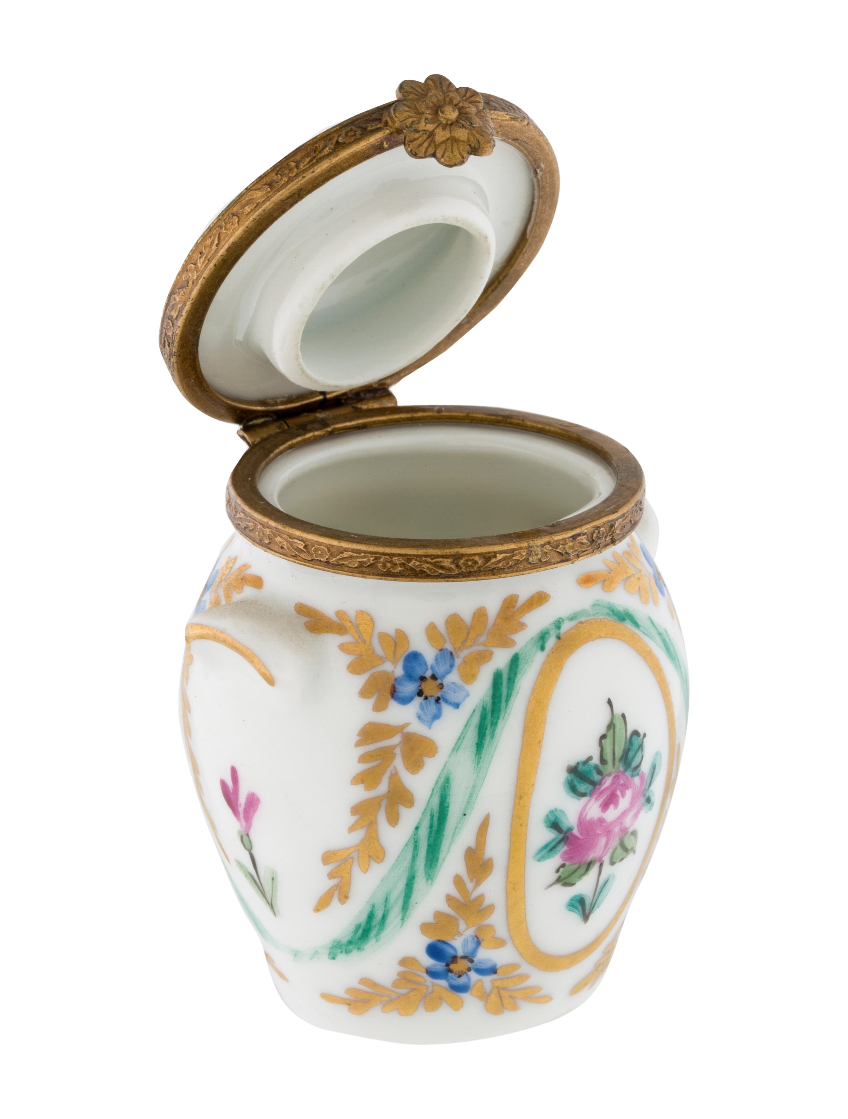 Limoges Porcelain Box Green Decorative Accents, Decor & Accessories