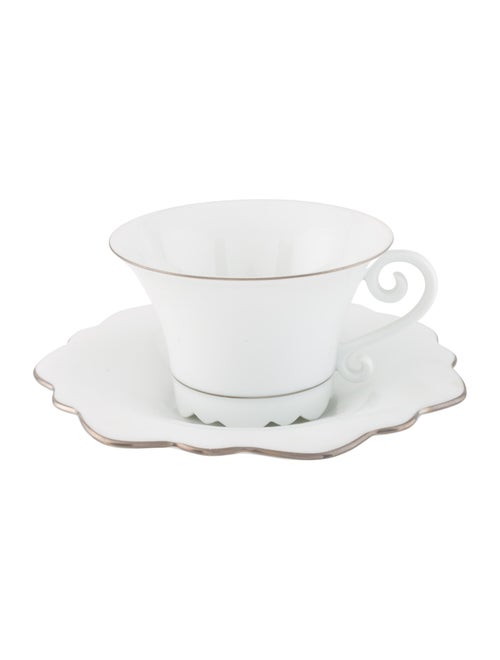 Limoges 12-Piece J.L. Coquet Samoa Antares Teacup & Saucer Set