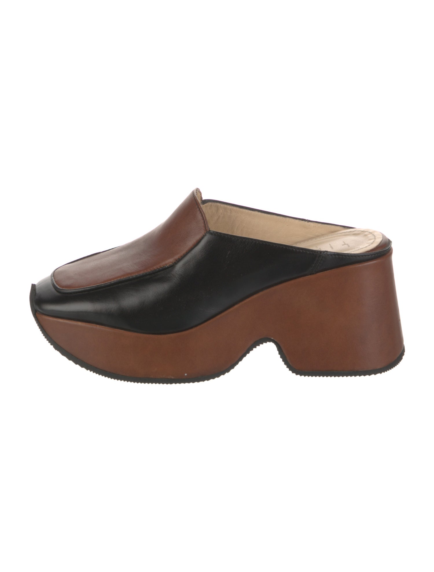 Linder Leather Colorblock Pattern Mules