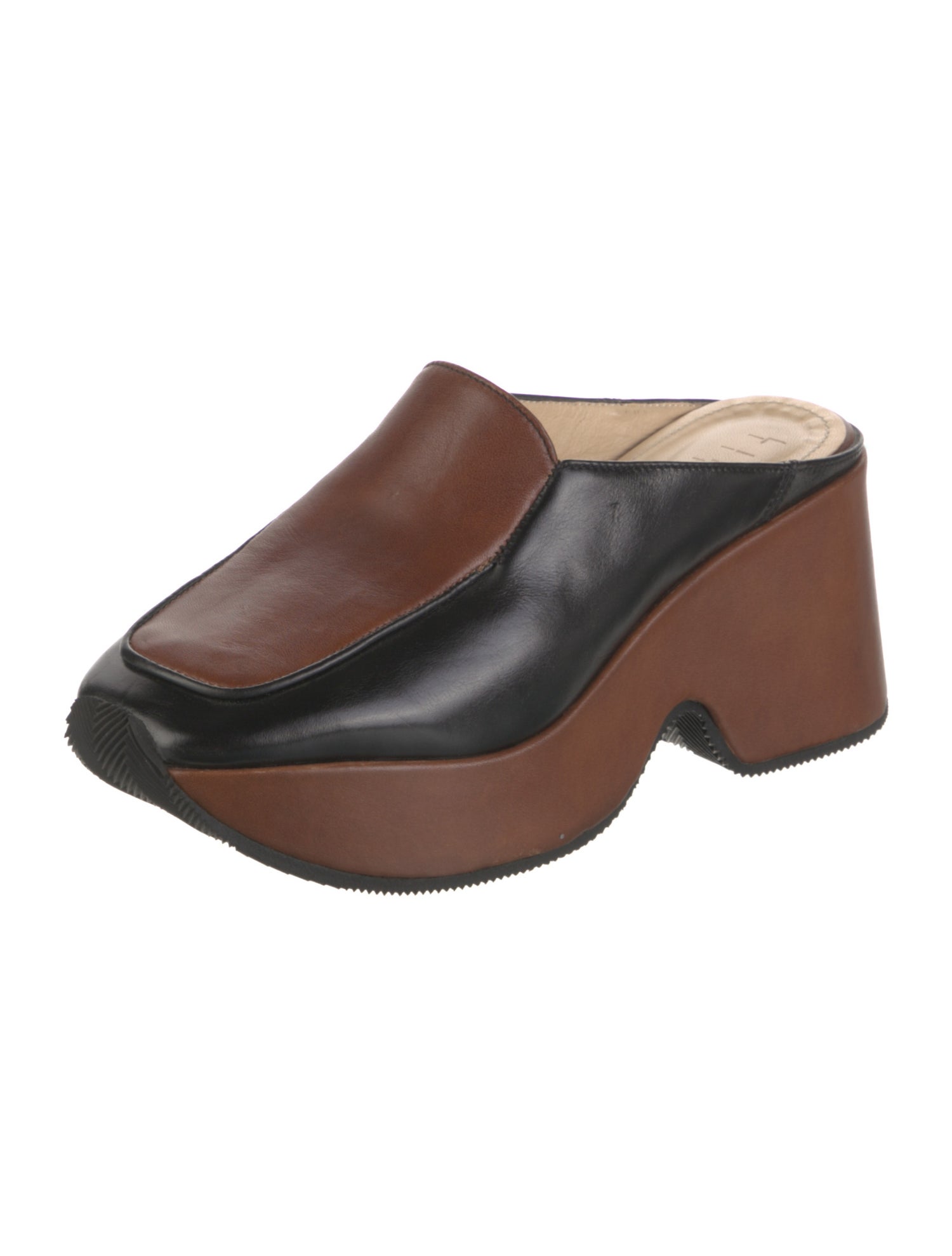 Linder Leather Colorblock Pattern Mules