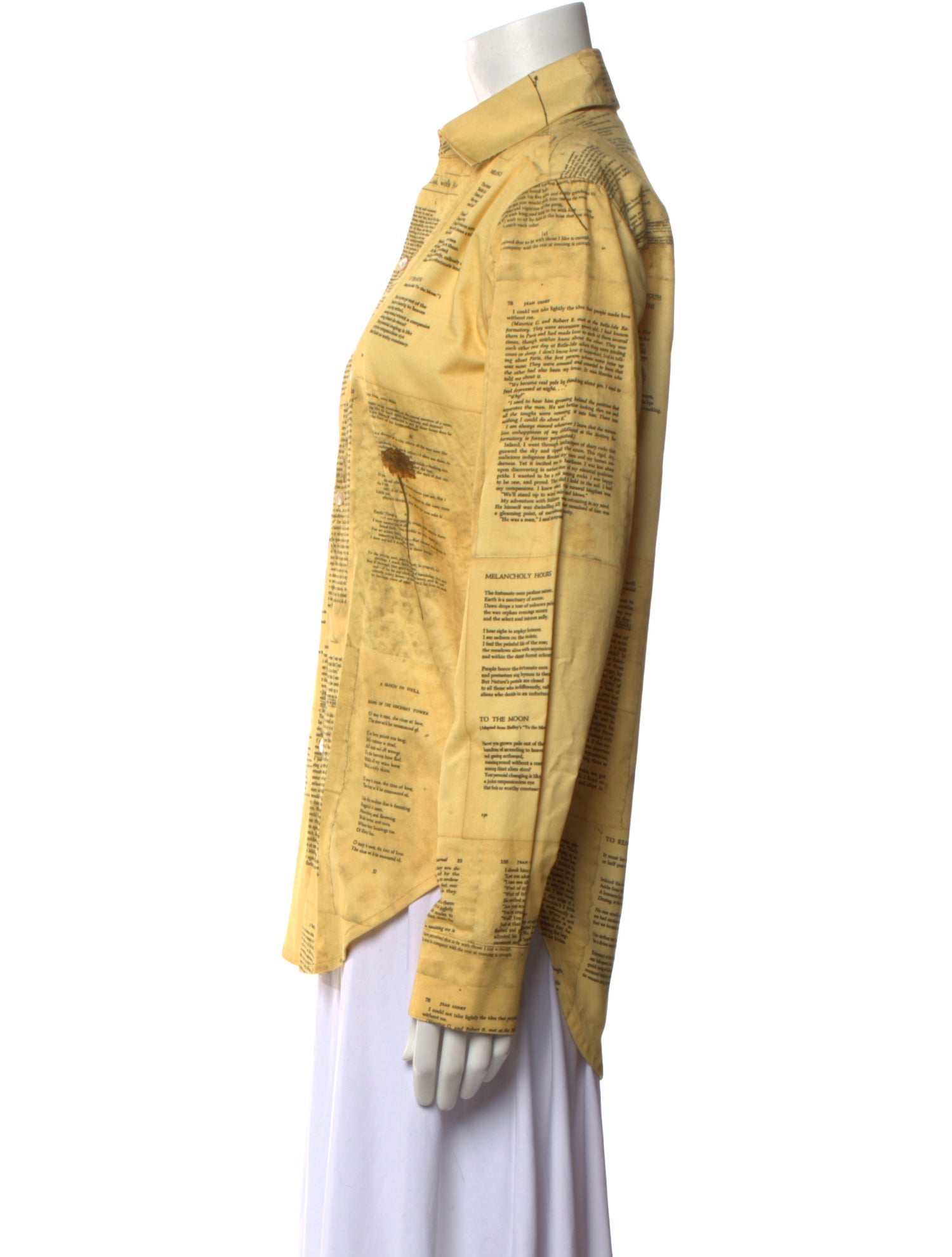 Linder Printed Long Sleeve Button-Up Top