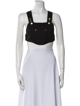Linder Square Neckline Sleeveless Crop Top