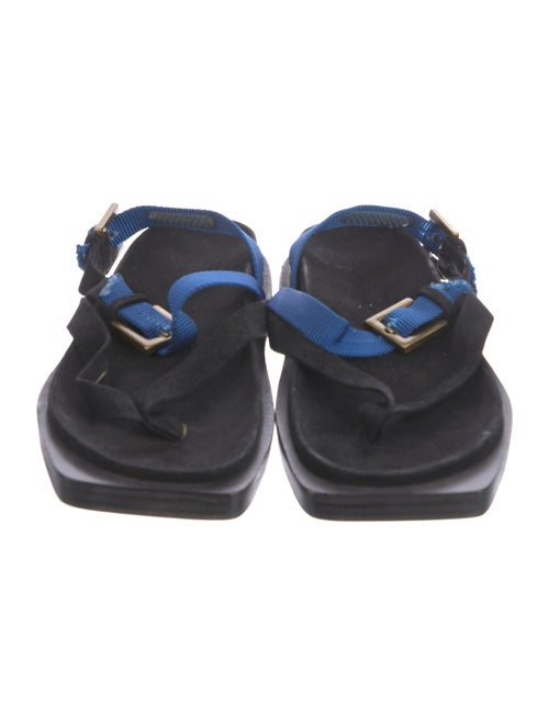 Linder Suede Colorblock Pattern Slingback Sandals