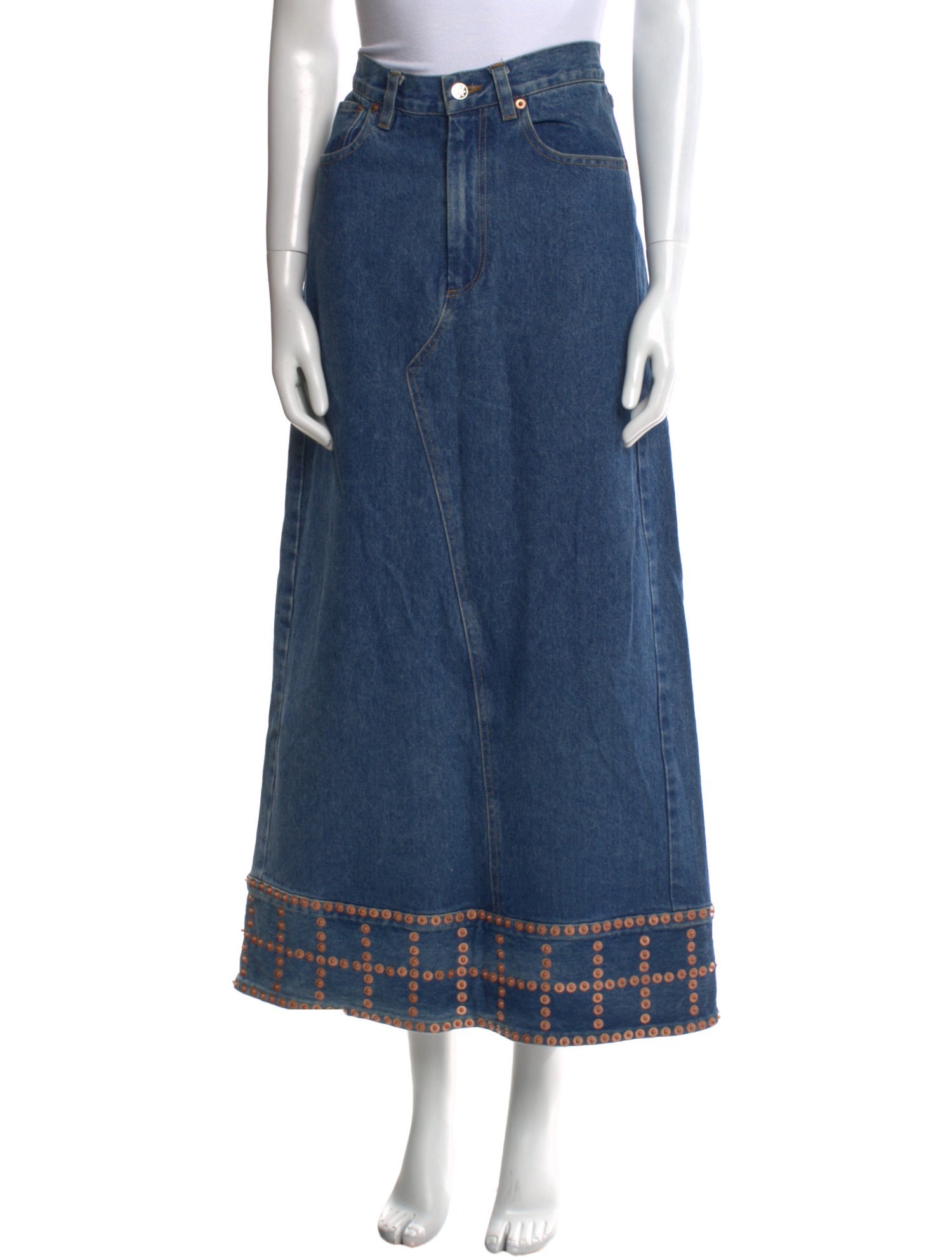 Linder Studded Accents Midi Length Skirt