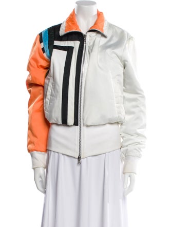 Linder Colorblock Pattern Biker Jacket