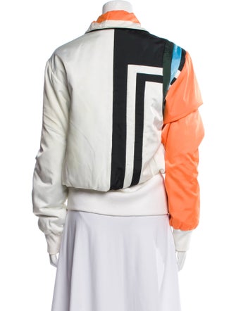 Linder Colorblock Pattern Biker Jacket