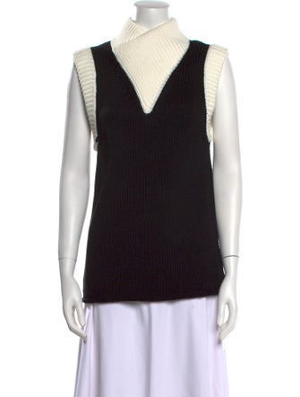 Linder Colorblock Pattern Mock Neck Sweater