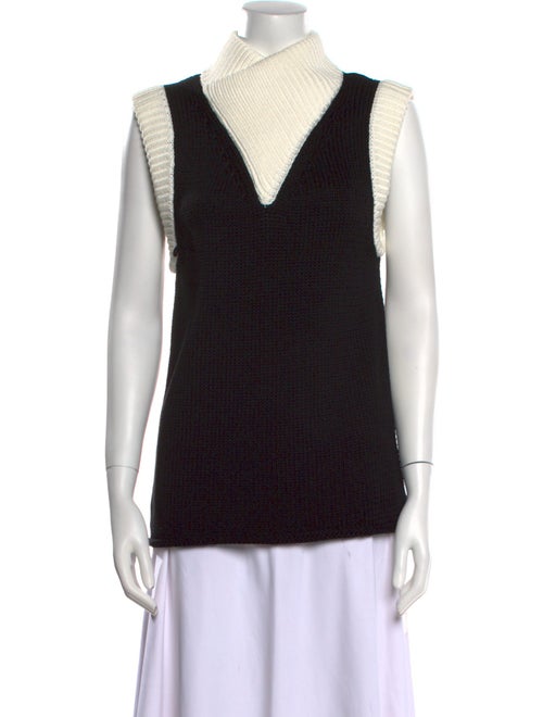 Linder Colorblock Pattern Mock Neck Sweater
