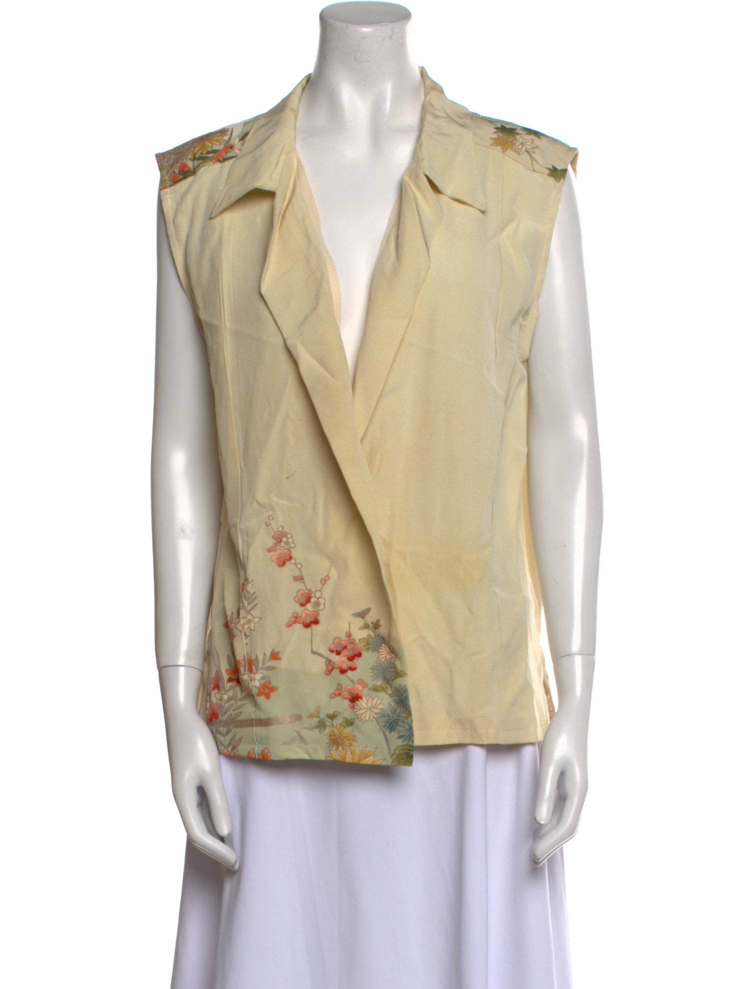 Linder Leather Floral Print Blouse