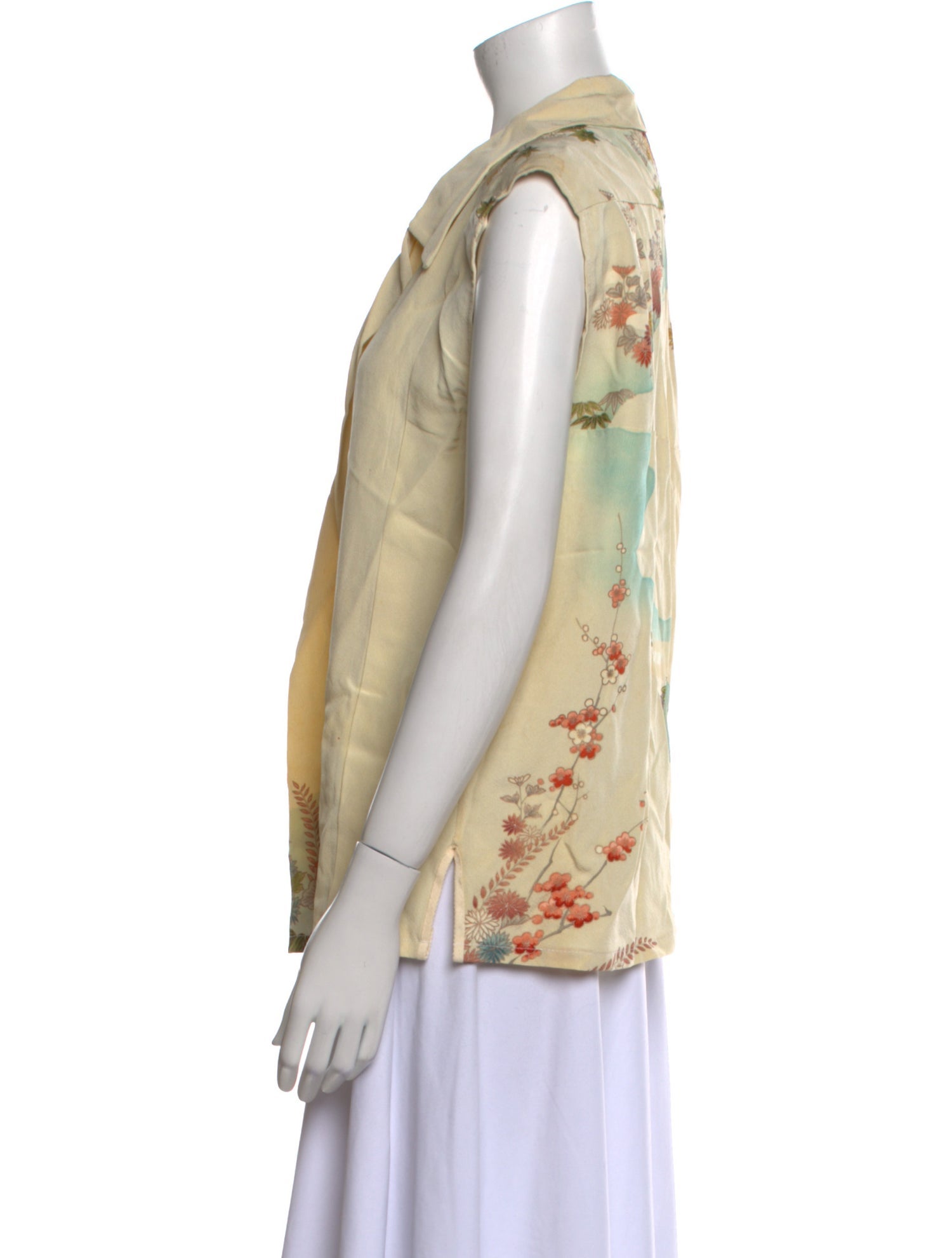 Linder Leather Floral Print Blouse