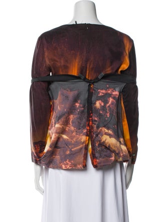 Linder Printed Bateau Neckline Blouse