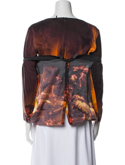 Linder Printed Bateau Neckline Blouse