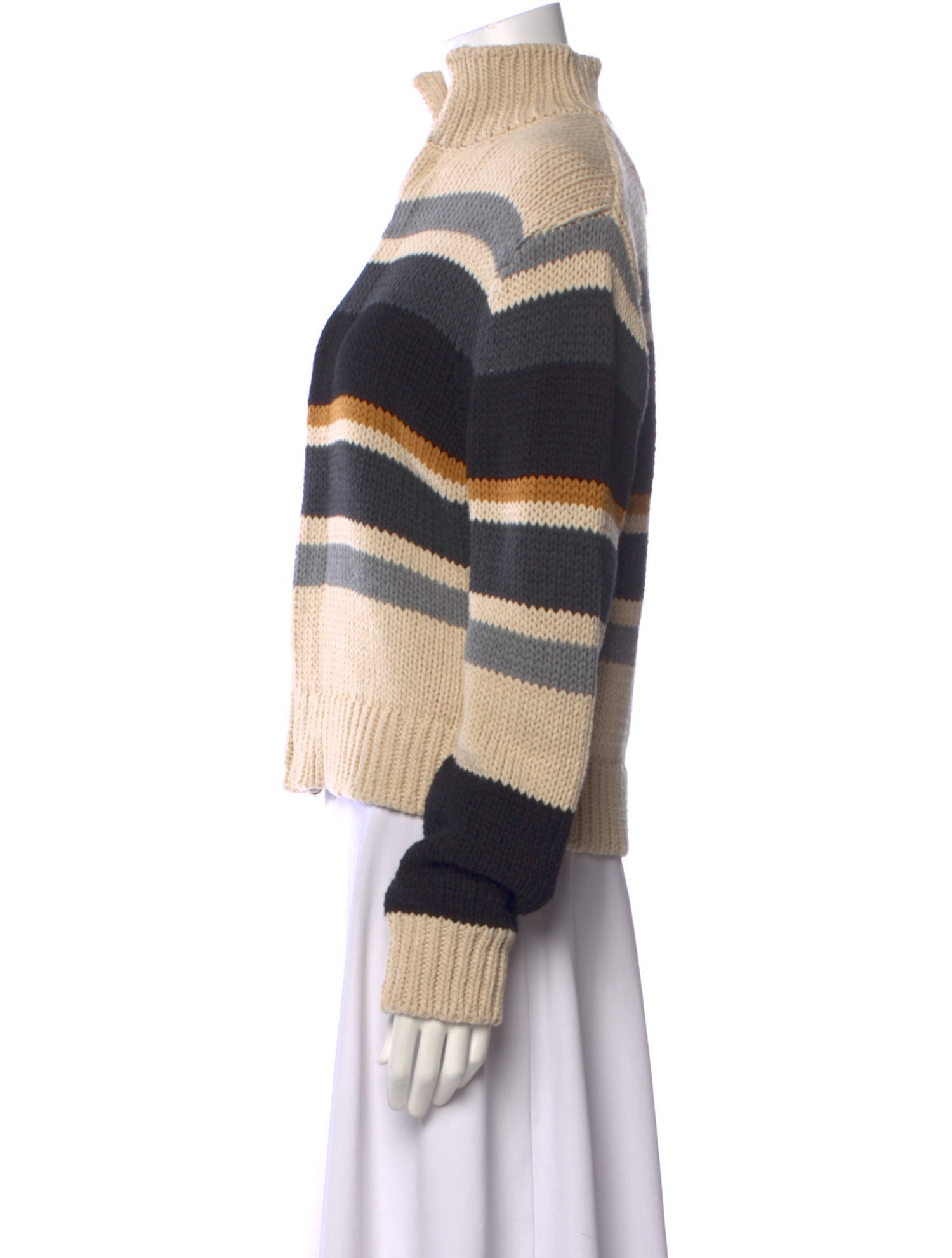 Linder Striped Mock Neck Sweater w/ Tags