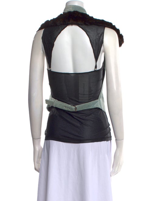 Linder Colorblock Pattern V-Neck Button-Up Top