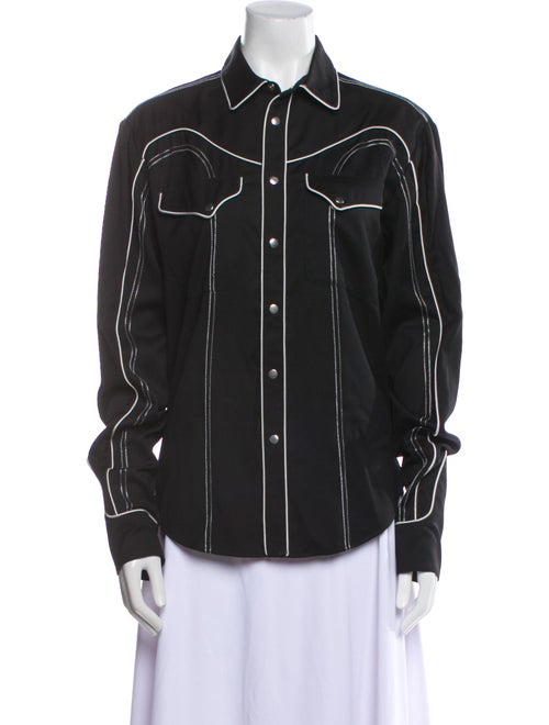 Linder Printed Long Sleeve Button-Up Top