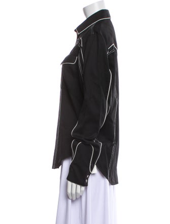 Linder Printed Long Sleeve Button-Up Top