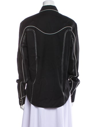 Linder Printed Long Sleeve Button-Up Top