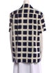 Linder Plaid Print Short Sleeve Button-Up Top