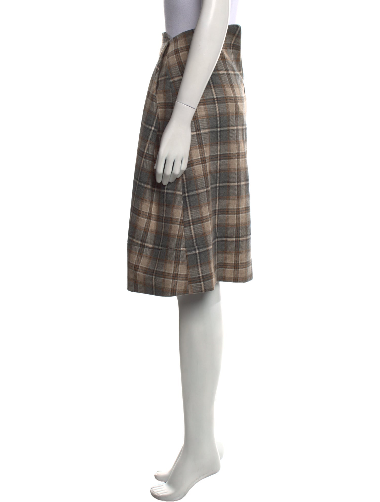 Linder Plaid Print Knee-Length Skirt