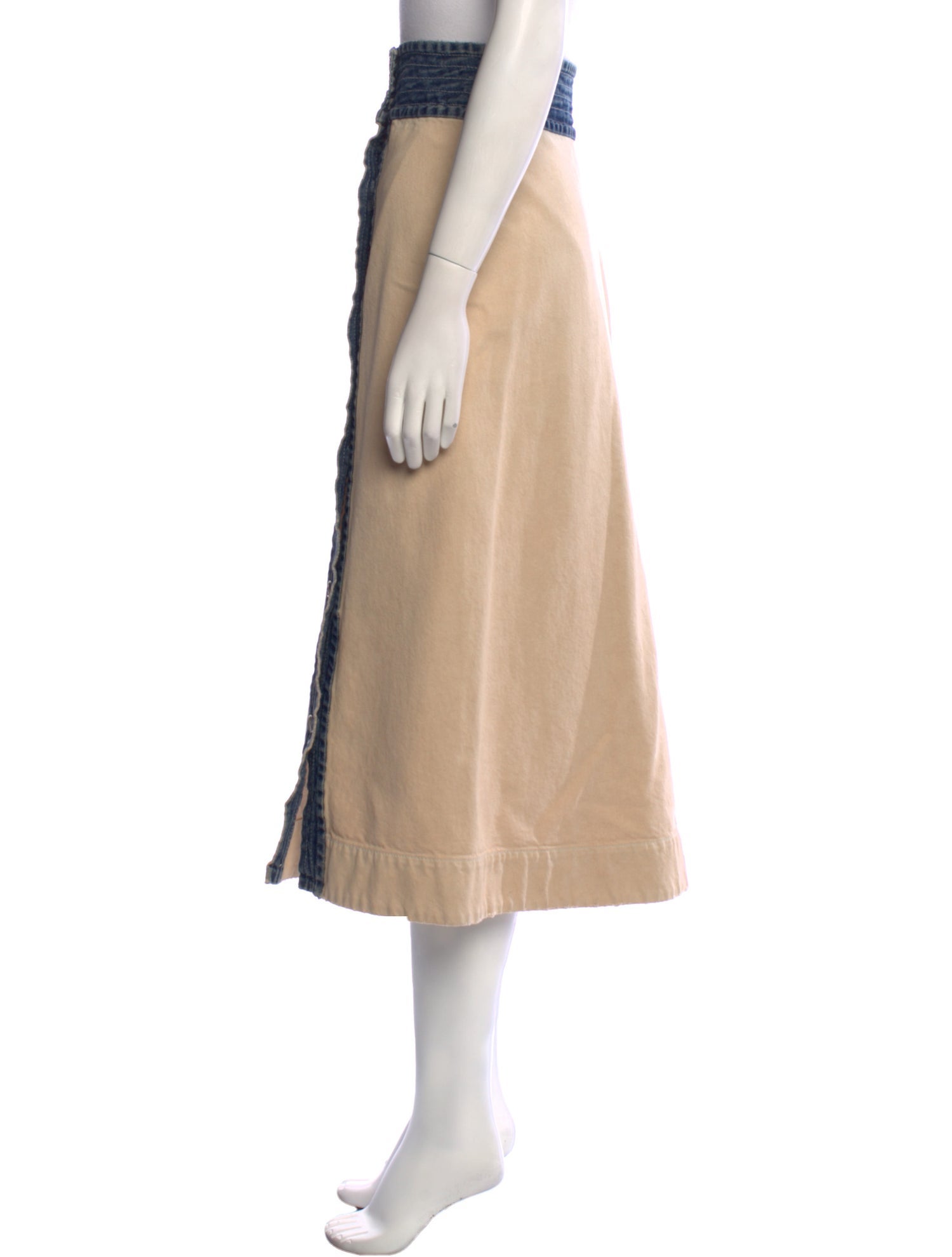 Linder Colorblock Pattern Midi Length Skirt