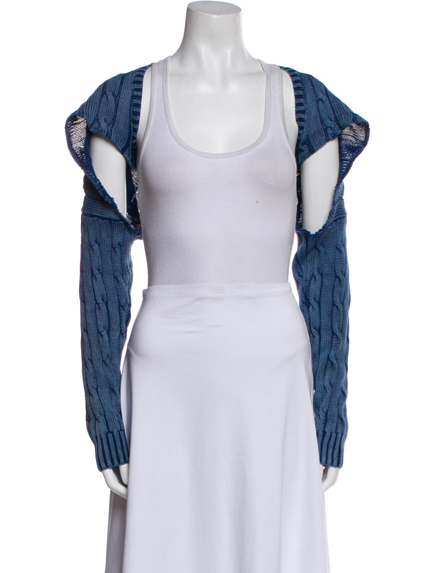 Linder Cable Knit Scoop Neck Crop Top