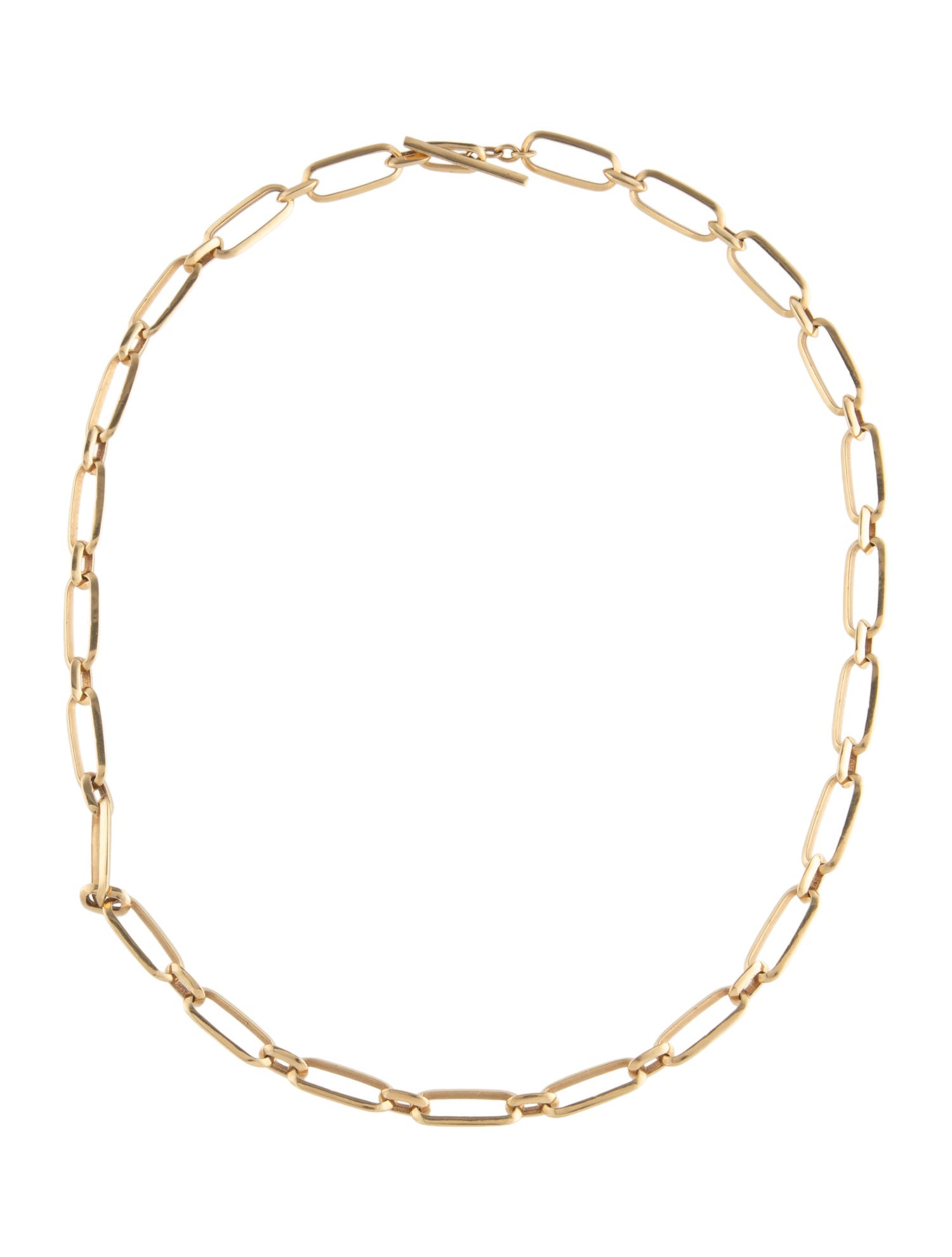 Lizzie Mandler 18K Signature Knife Edge Oval Link Chain Necklace