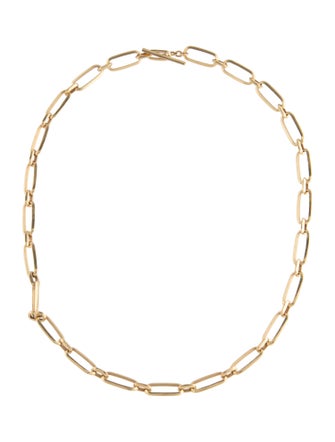 Lizzie Mandler 18K Signature Knife Edge Oval Link Chain Necklace