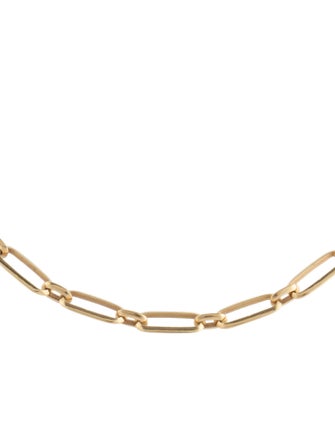 Lizzie Mandler 18K Signature Knife Edge Oval Link Chain Necklace