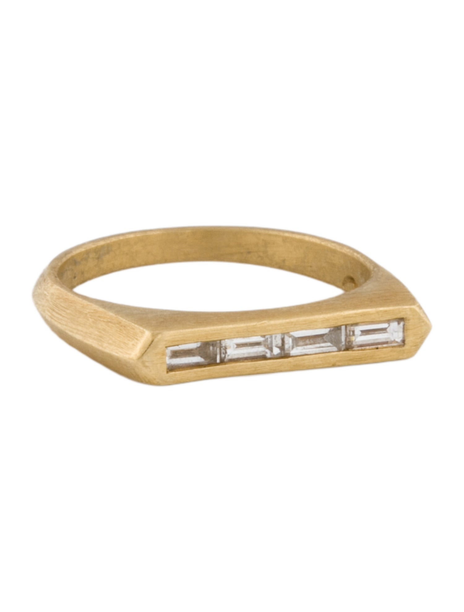 Lizzie Mandler 18K Diamond Chevron Band Ring