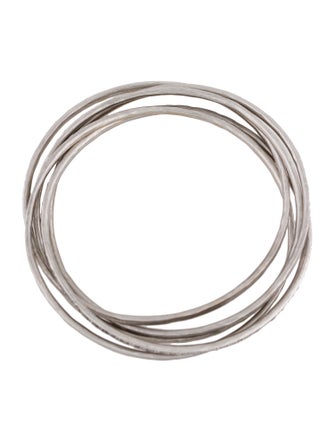 LJ Cross 18K 2.01ctw Diamond Hammered Rolling Bangle Bracelets