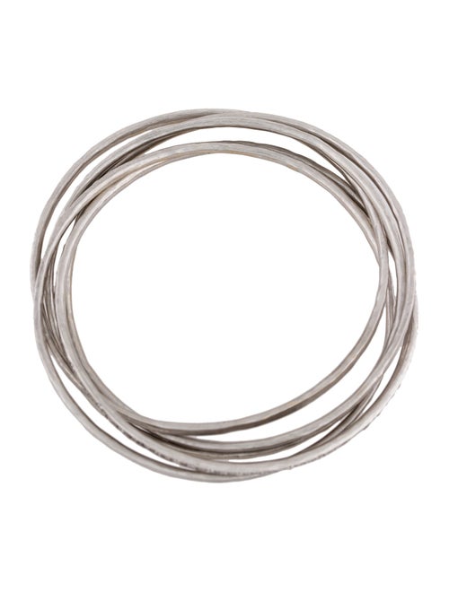 LJ Cross 18K 2.01ctw Diamond Hammered Rolling Bangle Bracelets