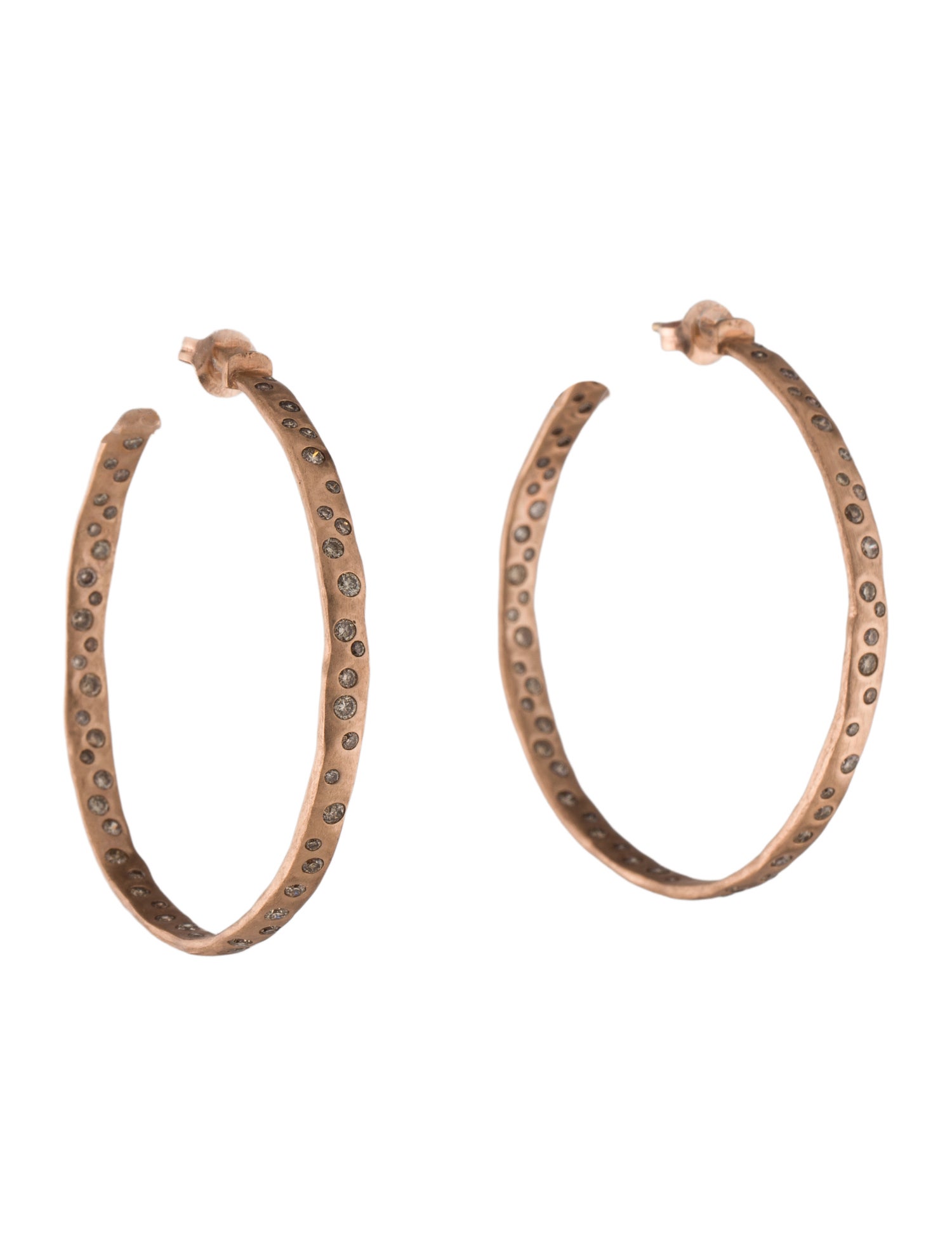 LJ Cross 14K 2.18ctw Diamond Inside-Out Hoop Earrings