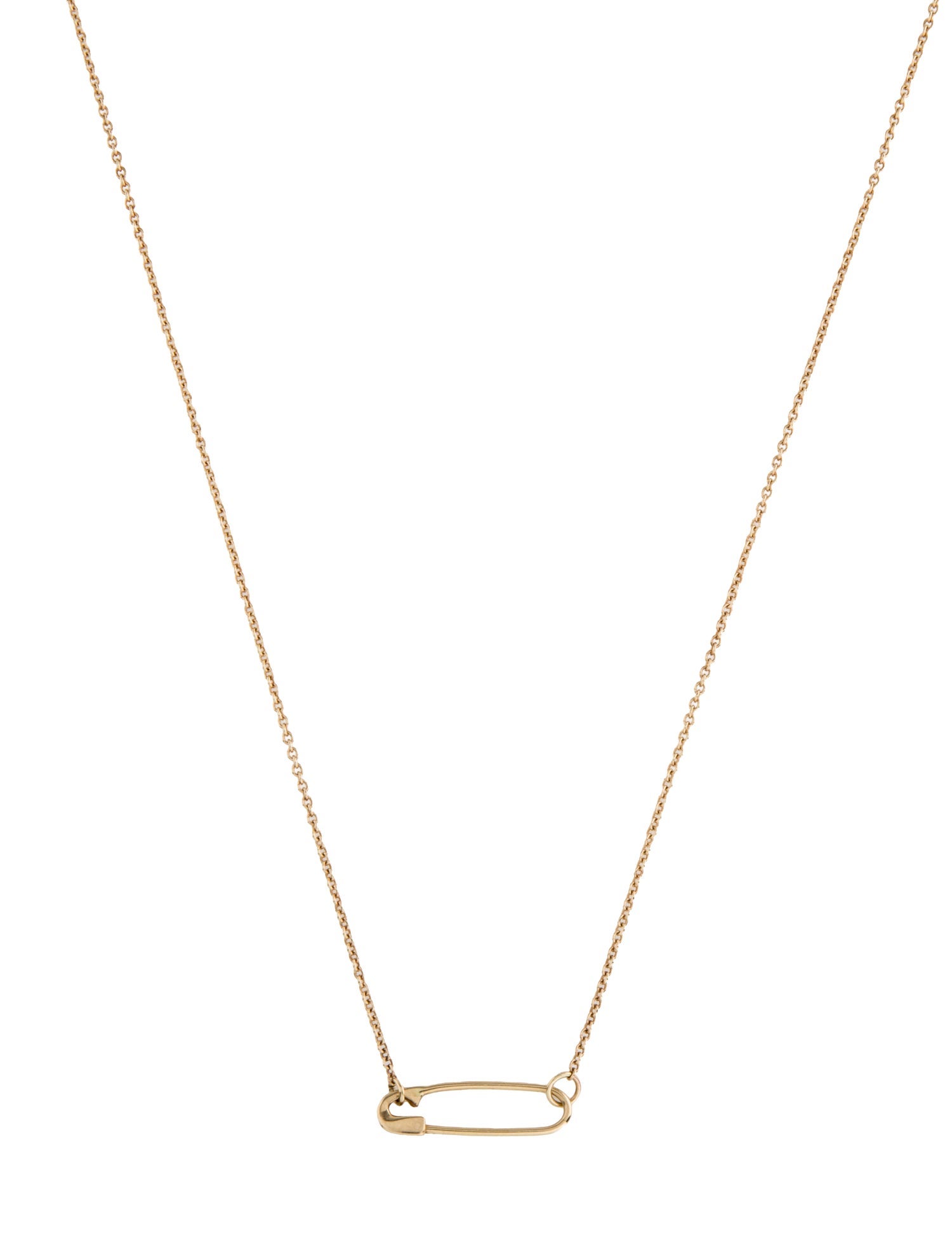 Lauren Klassen 14K Safety Pin Necklace