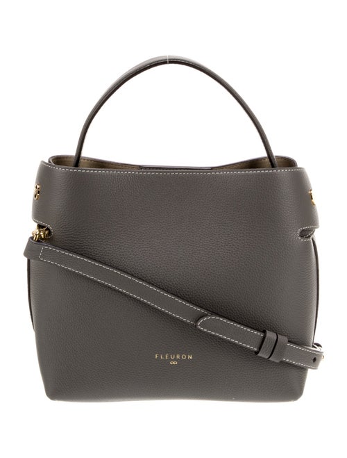 Fleuron Leather Top Handle Bag