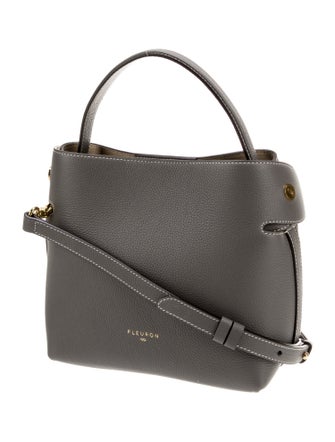 Fleuron Leather Top Handle Bag