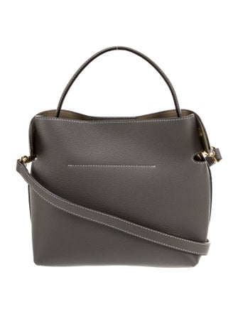 Fleuron Leather Top Handle Bag
