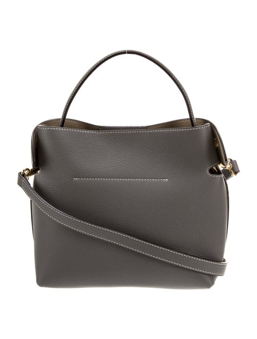 Fleuron Leather Top Handle Bag