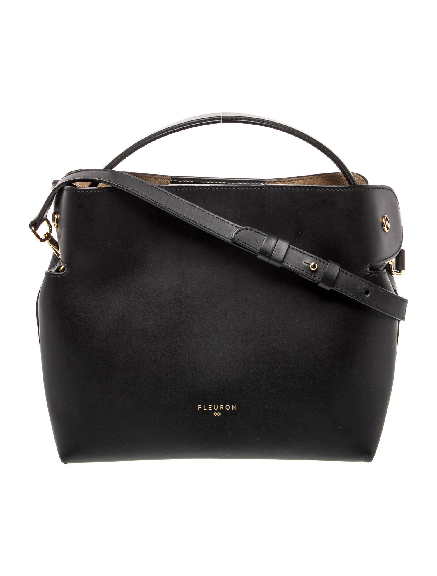 Fleuron Leather Top Handle Bag