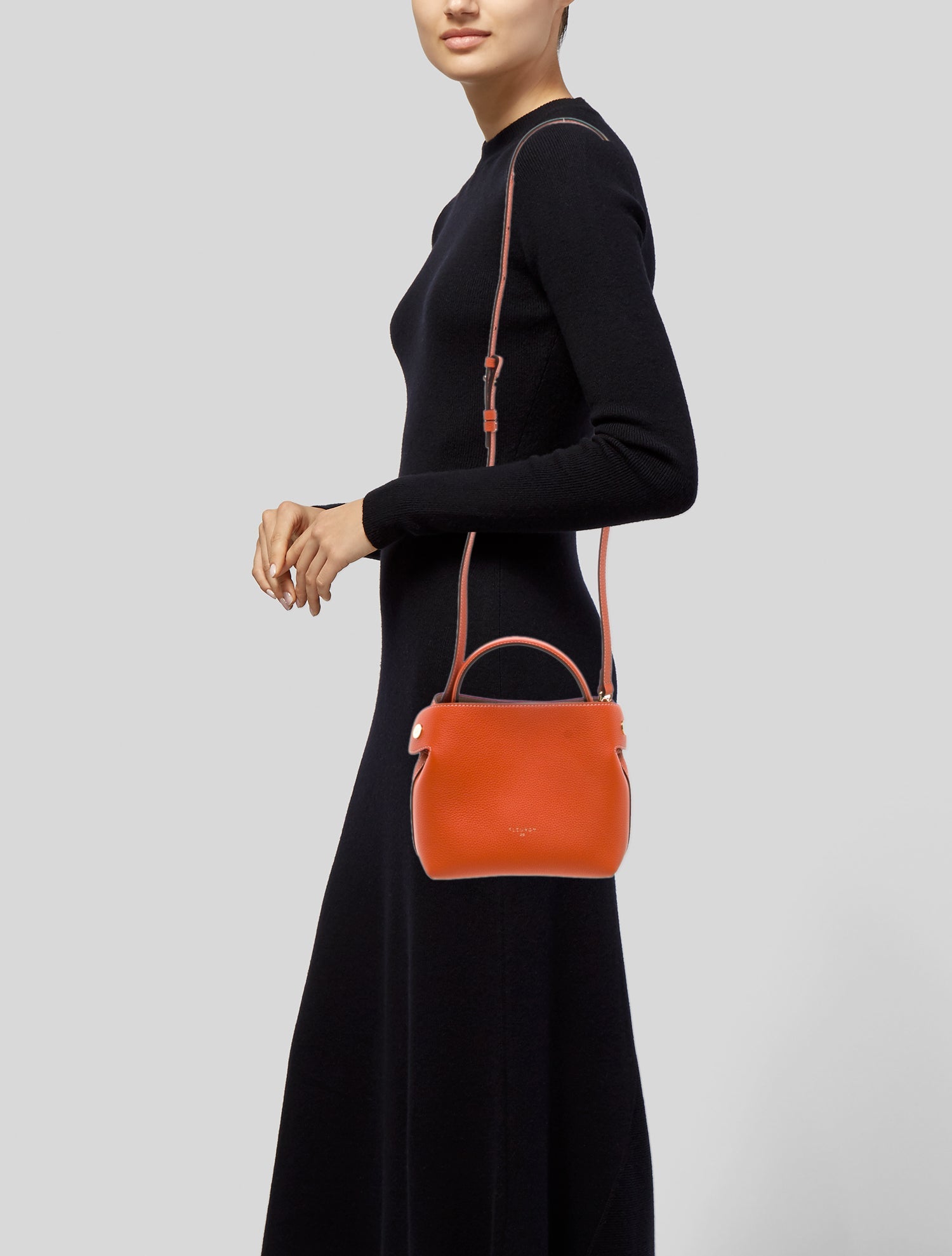 Fleuron Leather Top Handle Bag