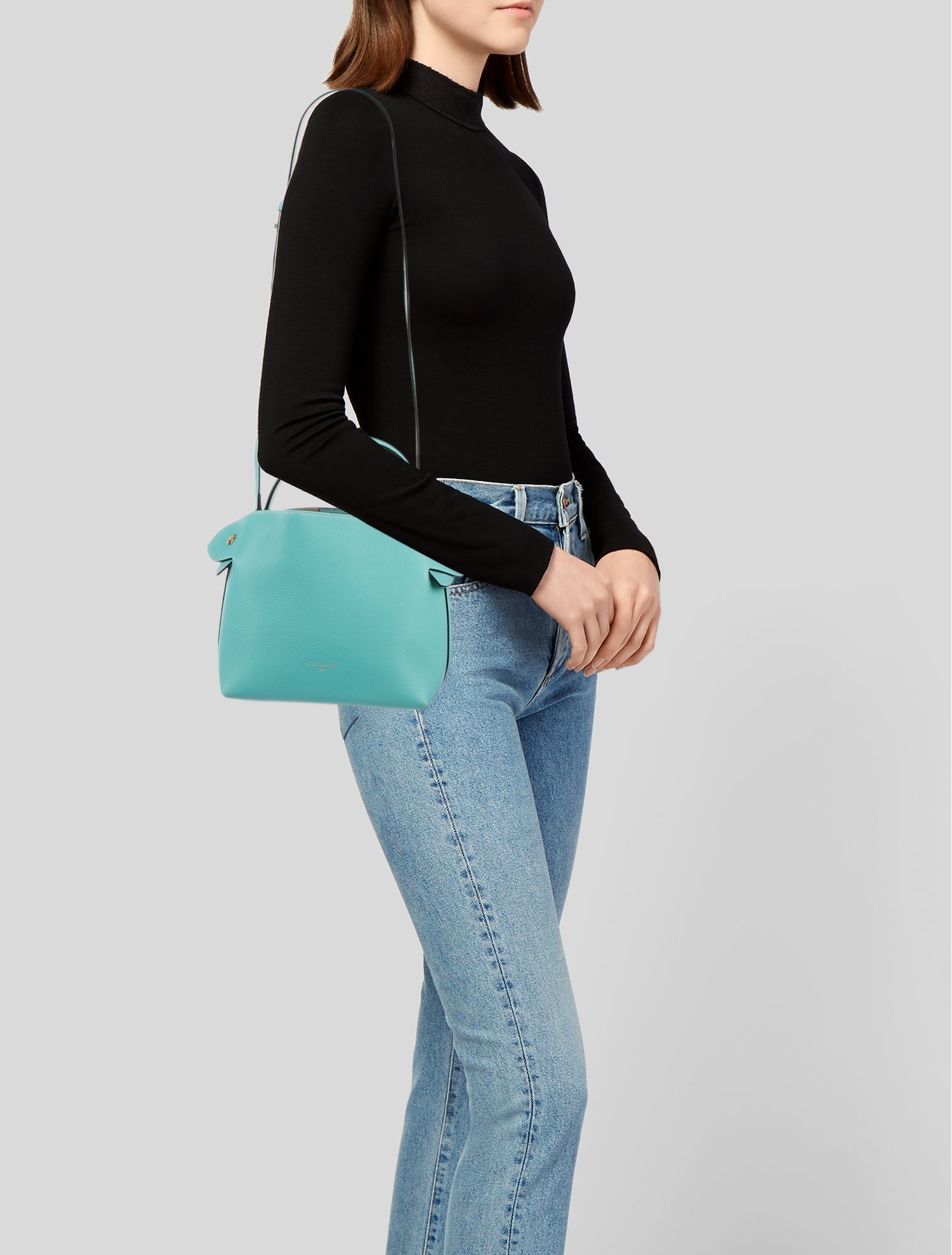 Fleuron Leather Top Handle Bag