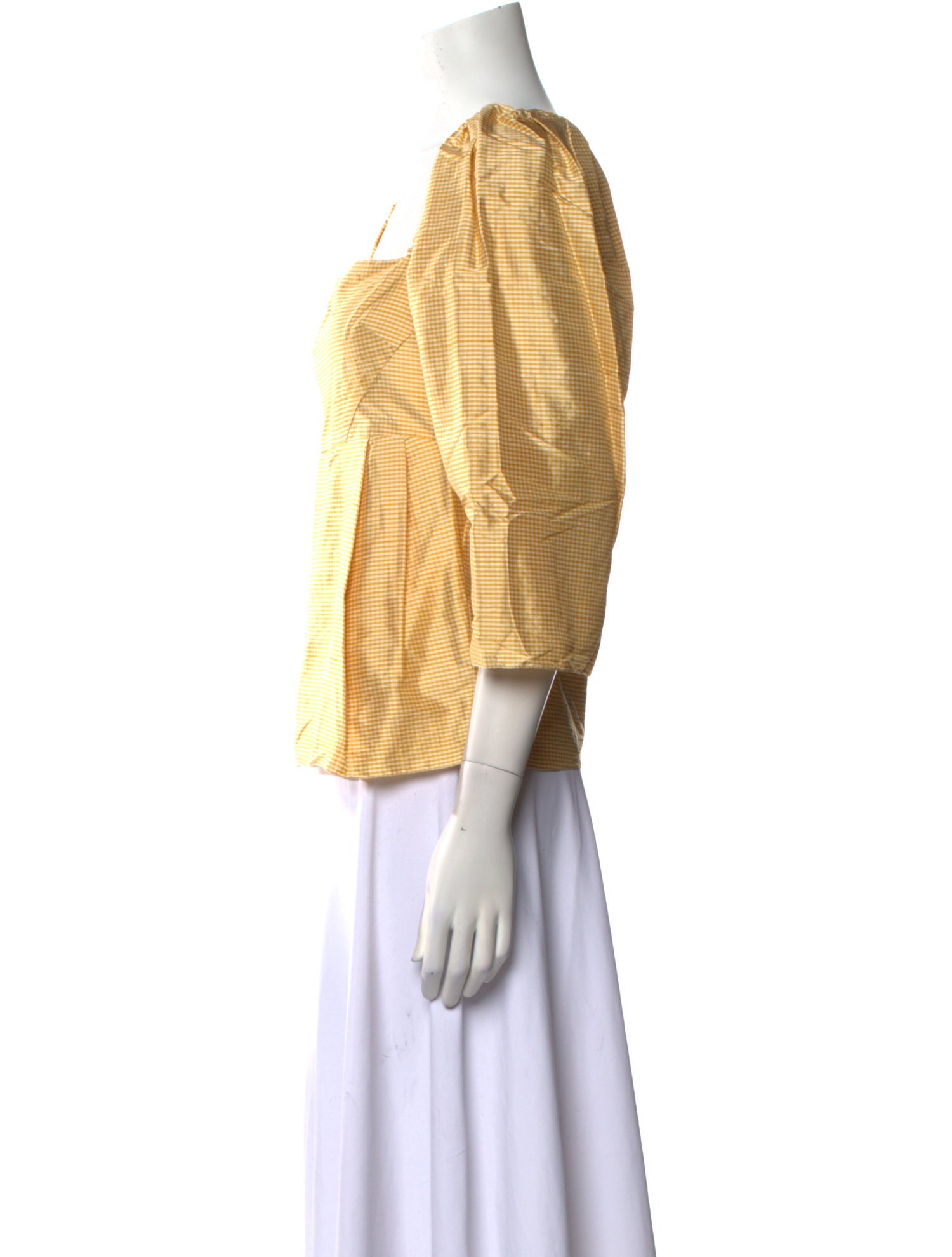 Lake Studio Silk Plaid Print Blouse w/ Tags