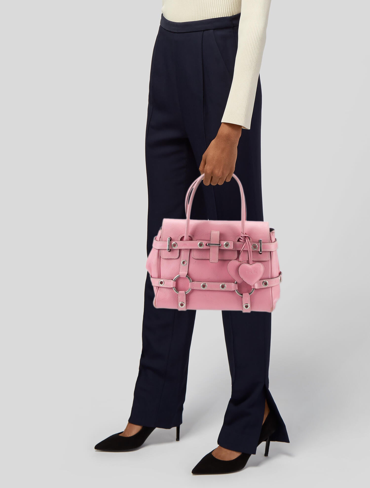 Luella Leather Handle Bag - Pink Handle Bags, Handbags - LLA20546