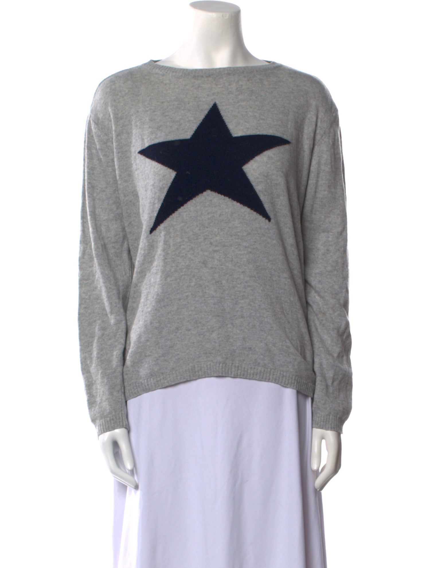 Luella Graphic Print Bateau Neckline Sweater