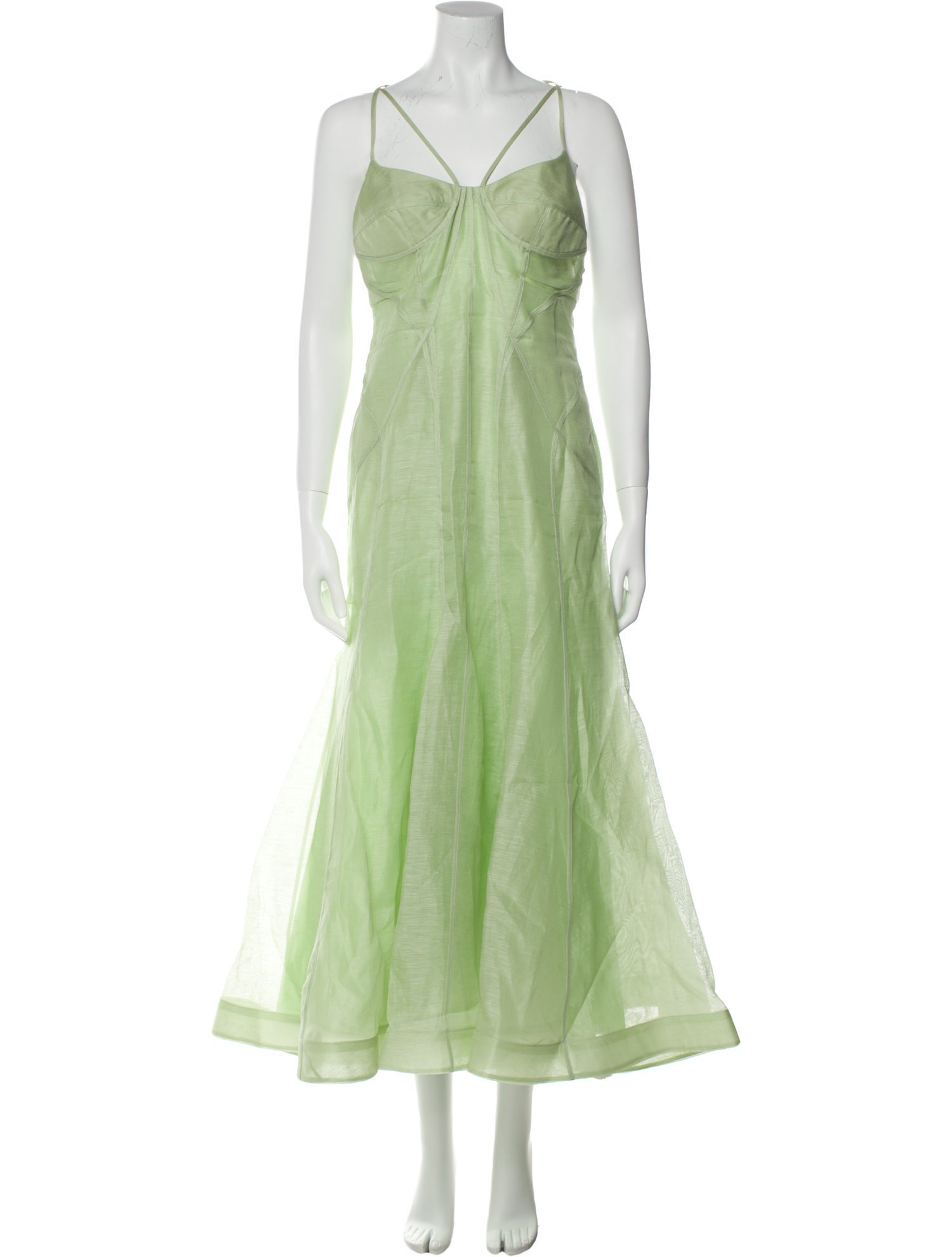 Leo Lin Linen Long Dress Green Dresses, Clothing LLEIO20181 The